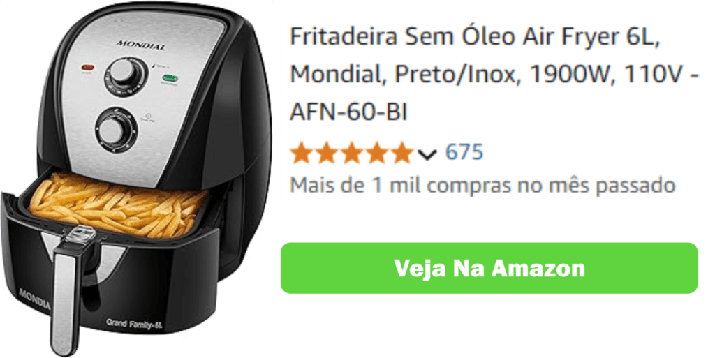 Fritadeira Sem Óleo Air Fryer 6L, Mondial