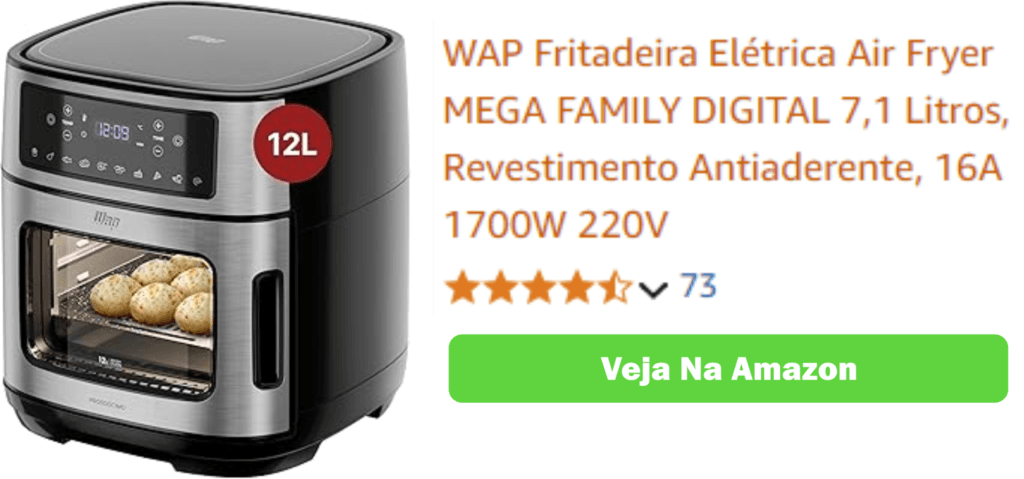 WAP Fritadeira Elétrica Air Fryer OVEN DIGITAL 12 Litros